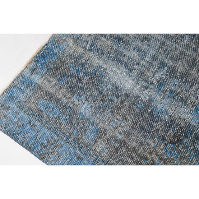 Textile Blue Oushak Anatolian Area Rug For Sale - Image 7 of 10