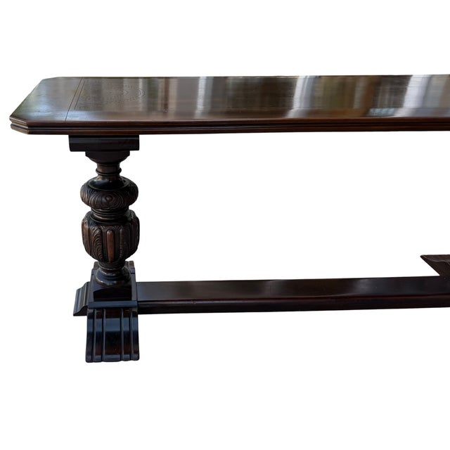 Antique English Tudor Inlaid Refectory Console Sofa Table.