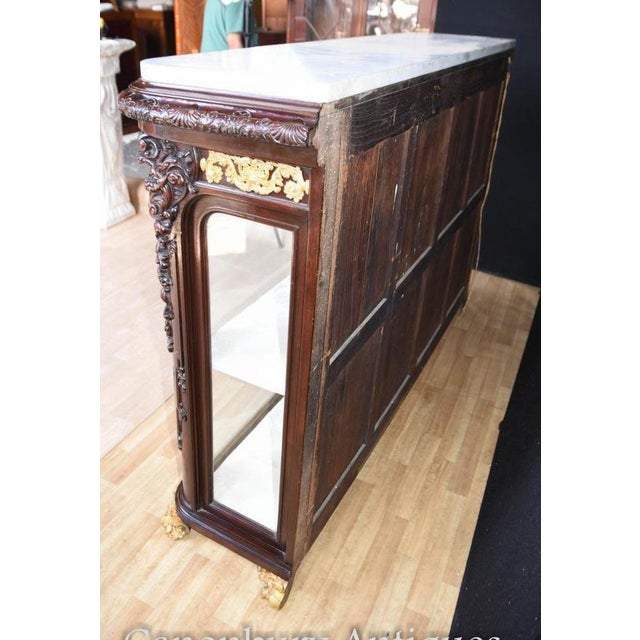 French Rosewood Sideboard in Carved Display Cabinet For Sale - Image 5 of 14