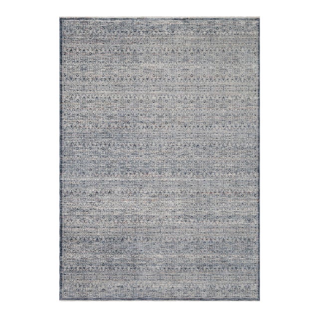 Amber Lewis x Loloi Zuma Denim / Ivory 2'-3" x 3'-10" Accent Rug For Sale