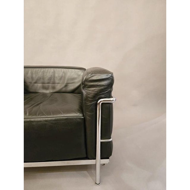 LC3 Armchair in Black Leather from Le Corbusier, 1970s For Sale - Image 6 of 9