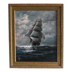 19th Century Original Oil Painting, Maritime, Seascape, Nautical, by James Gale Tyler