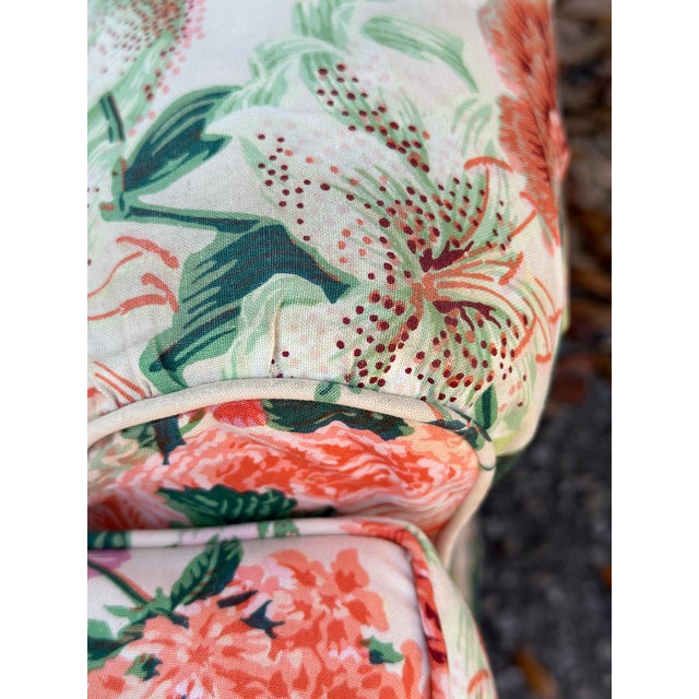 Textile Vintage Palm Beach Floral Arm Chair For Sale - Image 7 of 9