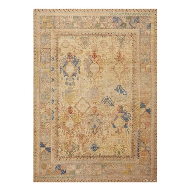 Warm Cozy Rustic Geometric Tribal Design Modern Area Rug For Sale
