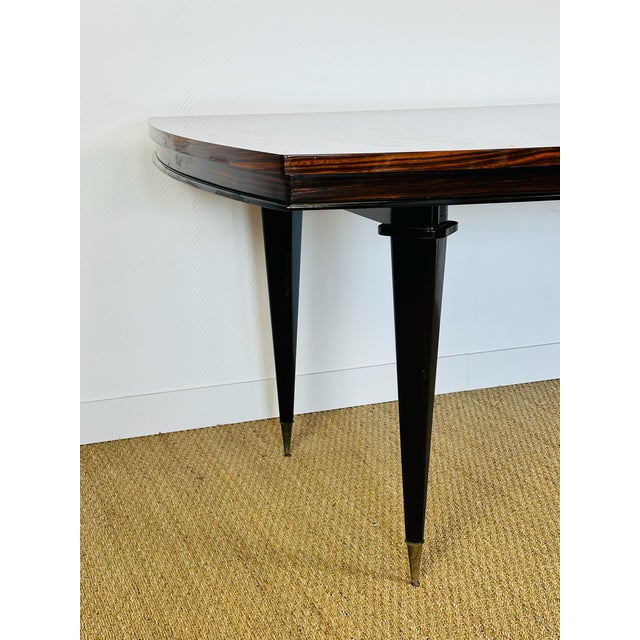 Art Deco Dining Table in Macassar Ebony with Marquetry, France, 1940s For Sale - Image 13 of 18