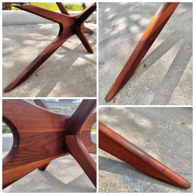 Mid Century Modern Sculpted Jacks Coffee Table With Stingray Glass Top | by Adrian Pearsall For Sale - Image 14 of 16