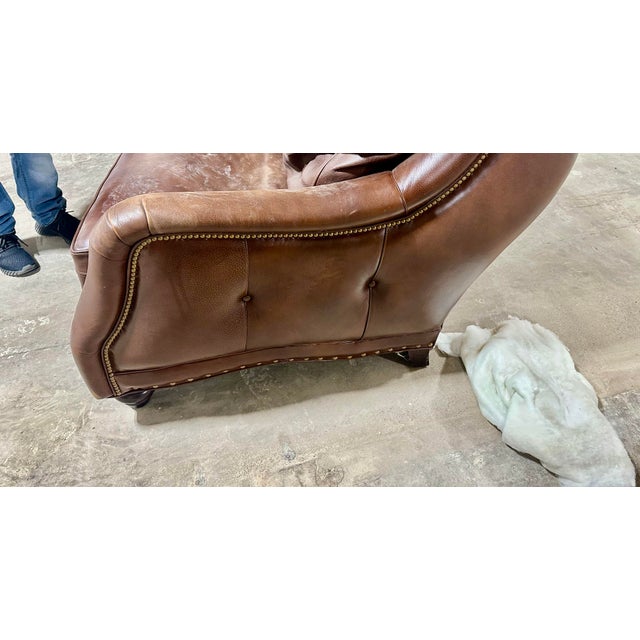 Animal Skin Hancock & Moore Brown Leather 'Redford' Sofa - Recently Made in North Carolina For Sale - Image 7 of 8