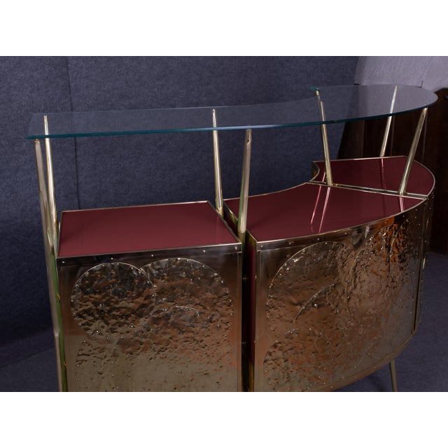 Not Yet Made - Made To Order Red Murano Glass and Brass Dry Bar from Justfurnituress SRL For Sale - Image 5 of 10