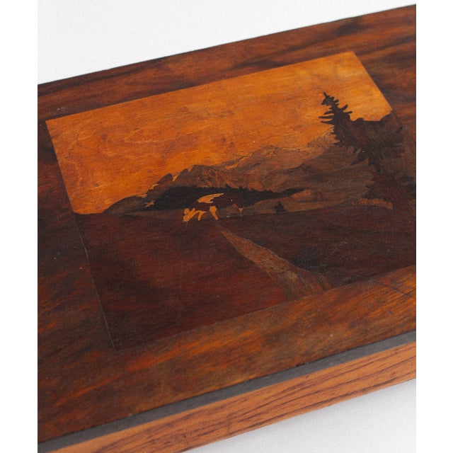 Mid-Century Modern Alpine Landscape Marquetry Box For Sale - Image 3 of 7