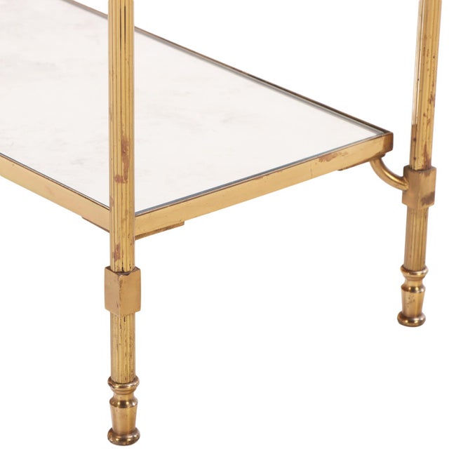 Mid 20th Century Mid 20th Century A Beautiful Pair of French Brass and Mirrored Tables, in the Manner of Jansen For Sale - Image 5 of 7