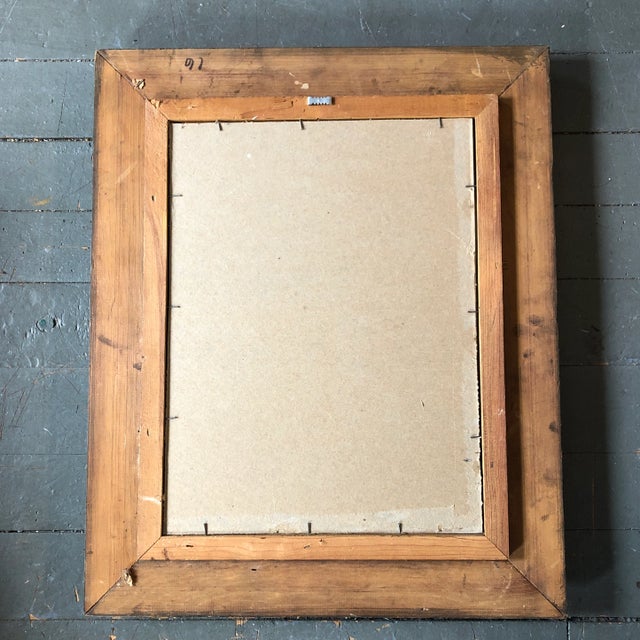 Figurative 1970’s Vintage Female Nude Pastel Drawing Vintage Carved Wood Frame For Sale - Image 3 of 4