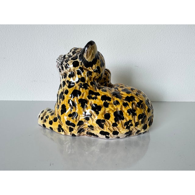 Italian Vintage Tiger Cub Decorative Figurines - A Pair For Sale - Image 9 of 11