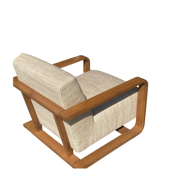 Wood Solid Oak Lounge Chair For Sale - Image 7 of 7
