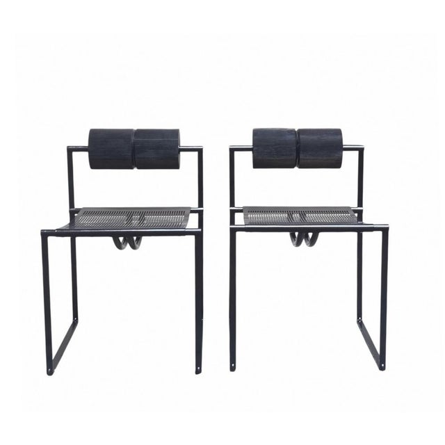 Prima Black Chairs by Mario Botta for Atlas, Italy, 1980s, Set of 2 For Sale - Image 10 of 10