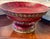 Metal Vintage Red Marble-Style Pedestal Elegant Compote Bowl With Ornate Brass Finish For Sale - Image 7 of 7