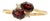 Garnet Toi Et Moi Ring | January Birthstone Ring | 18k Gold Plated Sterling Silver Ring Us 7 For Sale