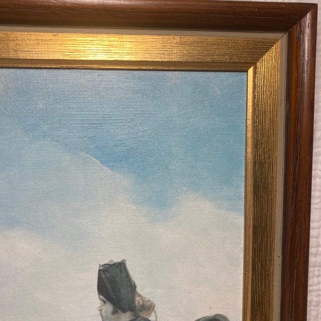 Mid 20th Century Vintage Framed Canvas Print "The Drinker" After Francisco De Goya - Old World Style For Sale - Image 5 of 12
