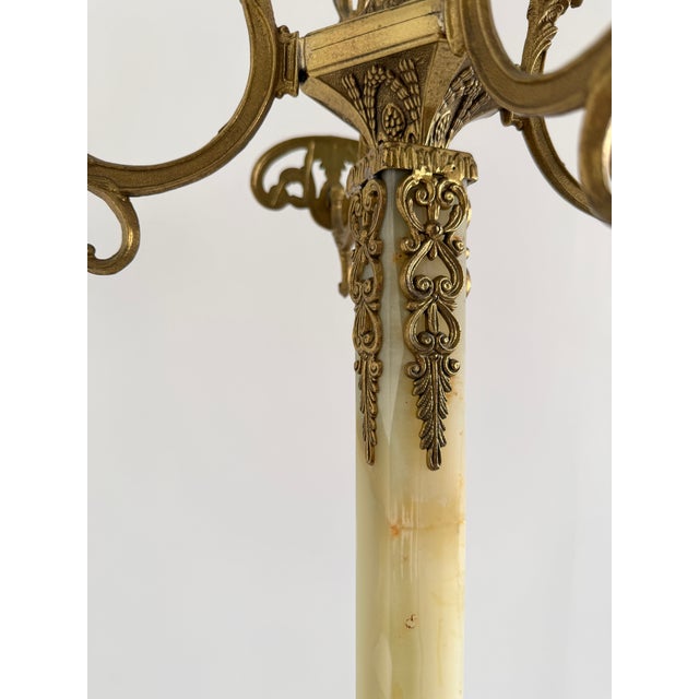 Ornate Italian Brass and Onyx Marble Coat Rack, 1960s For Sale - Image 6 of 18