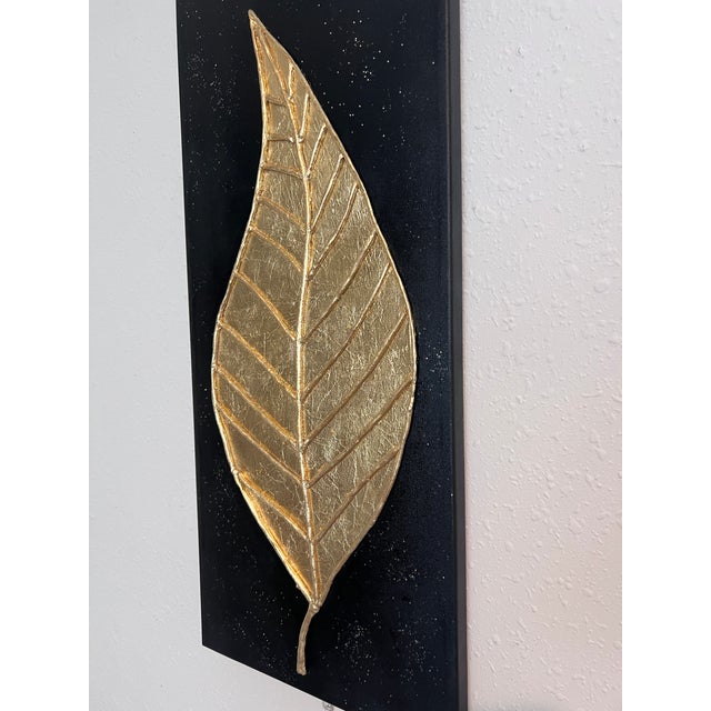 2020s Original Gold Leaf Art on Canvas –“Timeless Leaf” by Alena Kalen 2025, Coa For Sale - Image 5 of 7