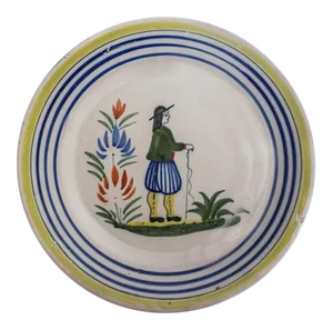 Vintage Henriot Quimper France Faience Dinner Plate Breton Man