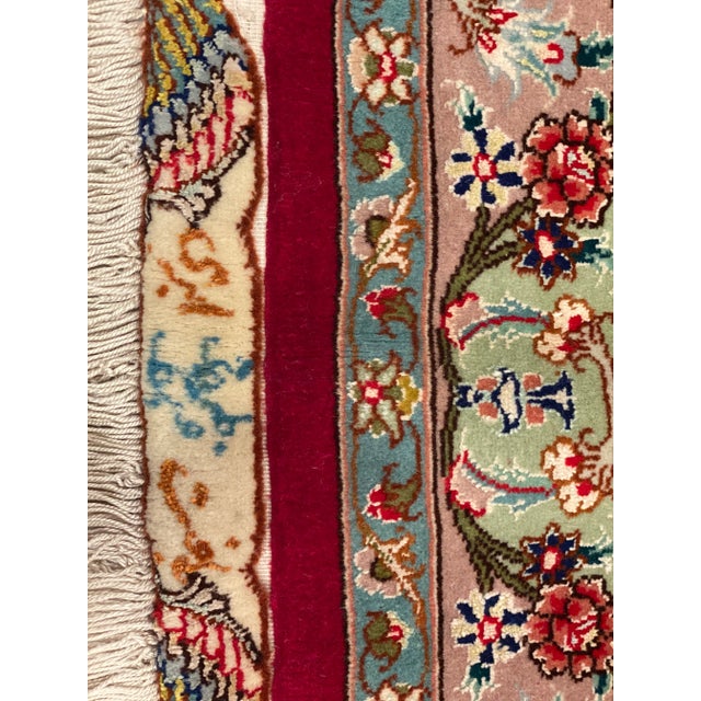 Pasargad Red Persian Fine Tabriz 70 Raj Silk & Wool For Sale - Image 9 of 13