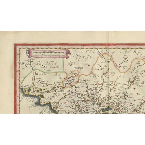 Gold Blaeu Map of Valencia Valentia Regnum, 1642 For Sale - Image 8 of 15