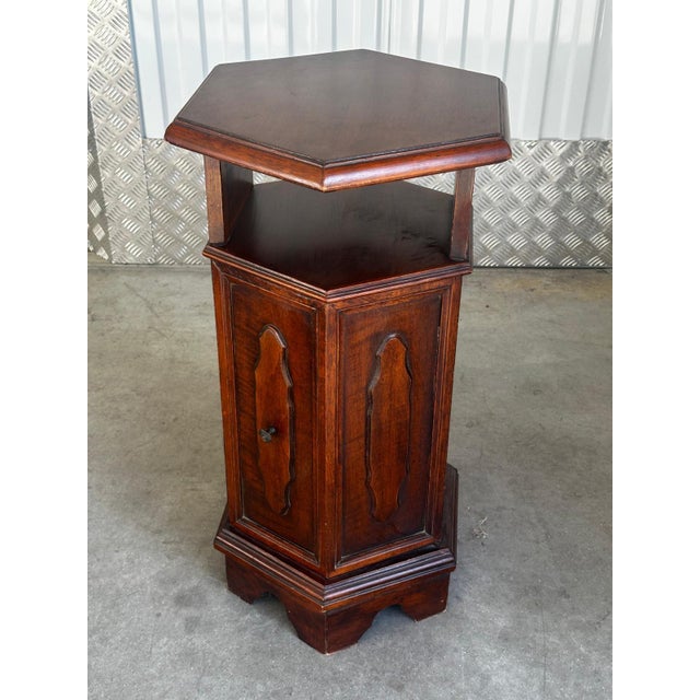 20th Century Hexagonal Side Table in Mahogany Wood, 1950s For Sale - Image 13 of 18