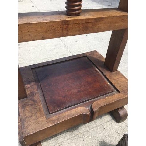 Brown Antique Sculptural Solid Wood Wine Press For Sale - Image 8 of 16