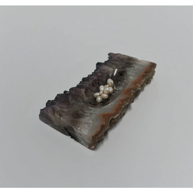 Purple Amethyst Natural Crystal Vessel Jewelry Dish For Sale - Image 9 of 12