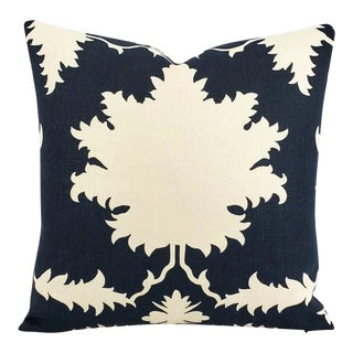 Persian F. Schumacher Garden of Persia in Bleu Marine Pillow Cover - 20" X 20" For Sale