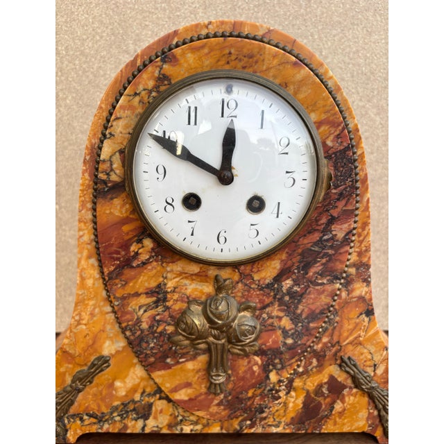 Classic French Mantel Clock by Société Clusienne, Marble Base, 1920 For Sale - Image 11 of 16