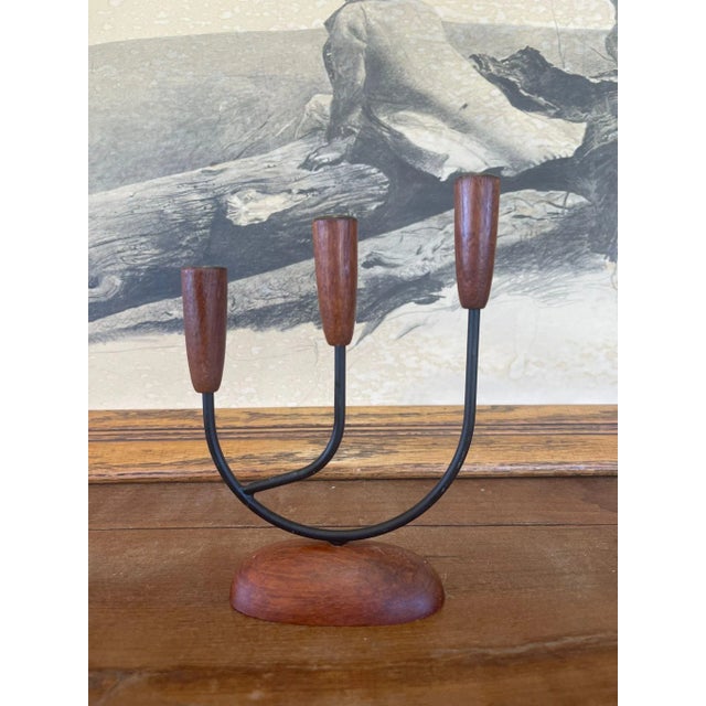 1970s 1970s Vintage Mid Century Modern Candlestick Holder Decor For Sale - Image 5 of 7