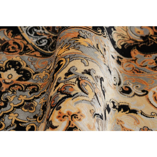 Orange Rug & Kilim’s Modern Rug With Polychromatic Medallion “Love Bird” For Sale - Image 8 of 9