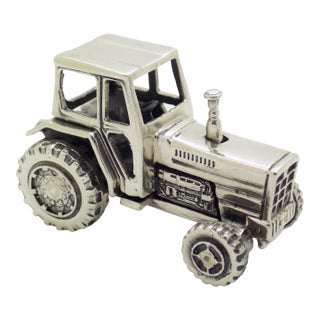 3oz Vintage Italian Handmade Sterling Silver 925 Tractor Large Detailed Figurine Solid Silver Sculpture For Sale