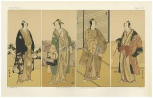 Four Kabuki Figures in Edo-Period Style, 1882, Paper
