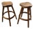 Vintage Oak Stools by Henri Bataille, 1960s, Set of 2 For Sale