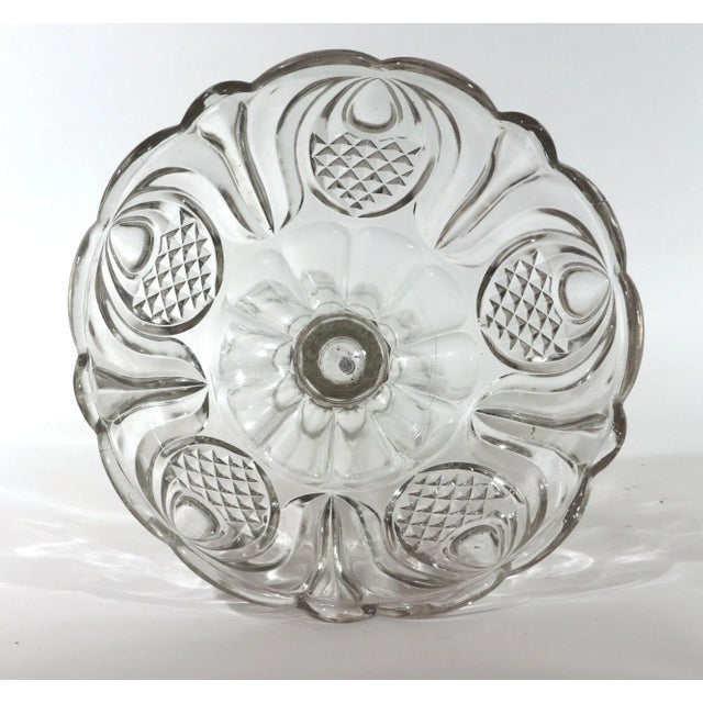 Transparent Pressed Glass Compote With Pineapple Pattern, Attributed to the Boston & Sandwich Glass Company For Sale - Image 8 of 11