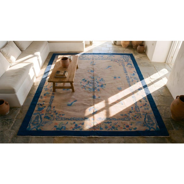 Taupe Antique Chinese - Peking Rug For Sale - Image 8 of 9
