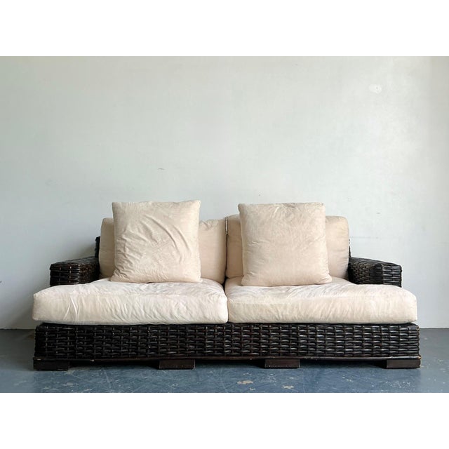 Vintage Ralph Lauren “Modern Organic” Woven Rattan Sofa For Sale - Image 11 of 18