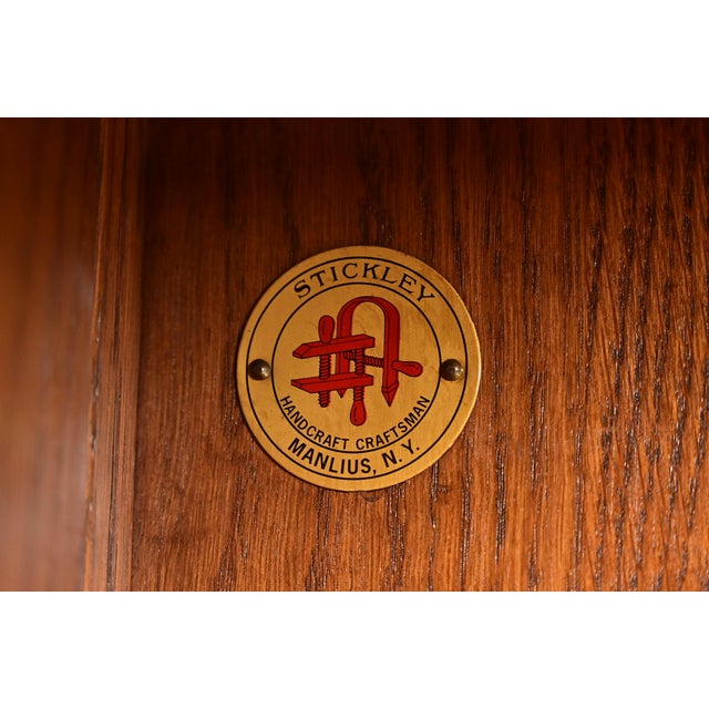 Stickley Mission Oak Arts & Crafts Triple Bookcase For Sale - Image 11 of 13