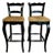 1980s Vintage Boho Chic Farmhouse Rush Seat Ladderback Barstools - A Pair For Sale