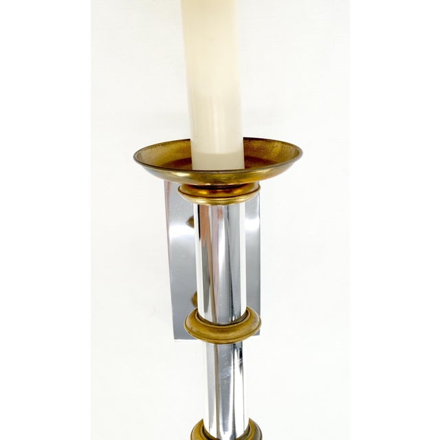 Koch & Lowy Fine Chrome Brass Mid Century Modern Sconce Light Fixture Lamp For Sale - Image 4 of 13
