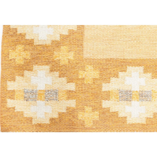 Amber Doris Leslie Blau Swedish Flat-Weave Rug by Birgitta Söderkvist For Sale - Image 8 of 11