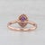 1ctw Amethyst Diamond Halo Ring 14k Rose Gold Size 7 Engagement For Sale - Image 4 of 8