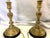 Antique French Art Nouveau Embossed Brass Candlestick Lamps- A Pair For Sale - Image 16 of 18