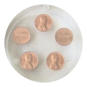 Mid-Century 1970s Penny Lucite Paper Weight