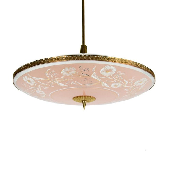 Gold Pendant Lamp attributed to Pietro Chiesa for Fontana Arte, Italy, 1940s For Sale - Image 8 of 8