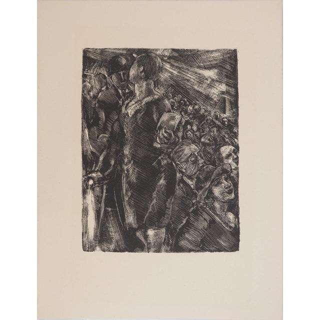 Luc-Albert MOREAU (1882-1948) Paintings of Paris: At the cinema, 1927 Original lithograph Unsigned Limited to 225...