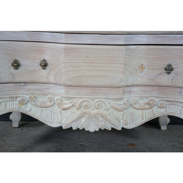 Wood Vintage French Provincial Bleached Oak 3-Drawer Chest Nightstand Commode Dresser For Sale - Image 7 of 18