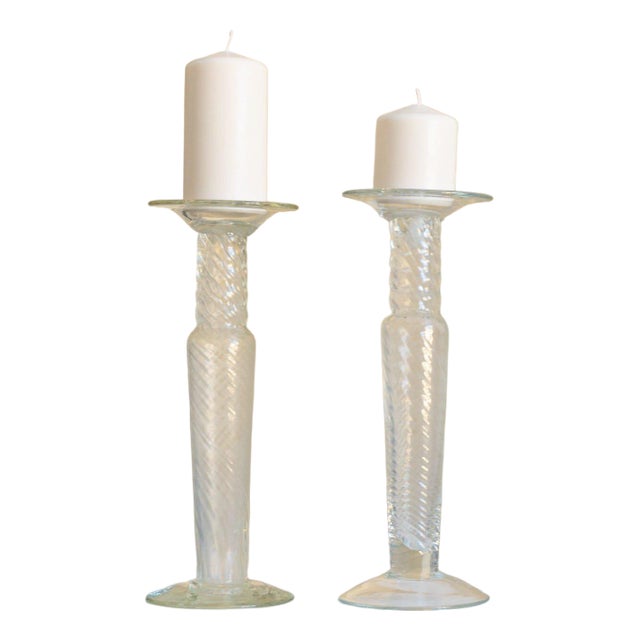 Candleholders in Murano Glass by Franco Moretti, Italy, 1960s, Set of 2 For Sale